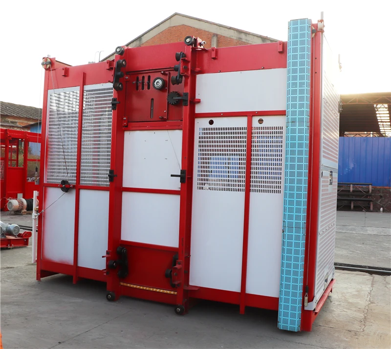 SC200/200TT 2ton elevator construction hoist for building lifting materials and passengers double cages 100m