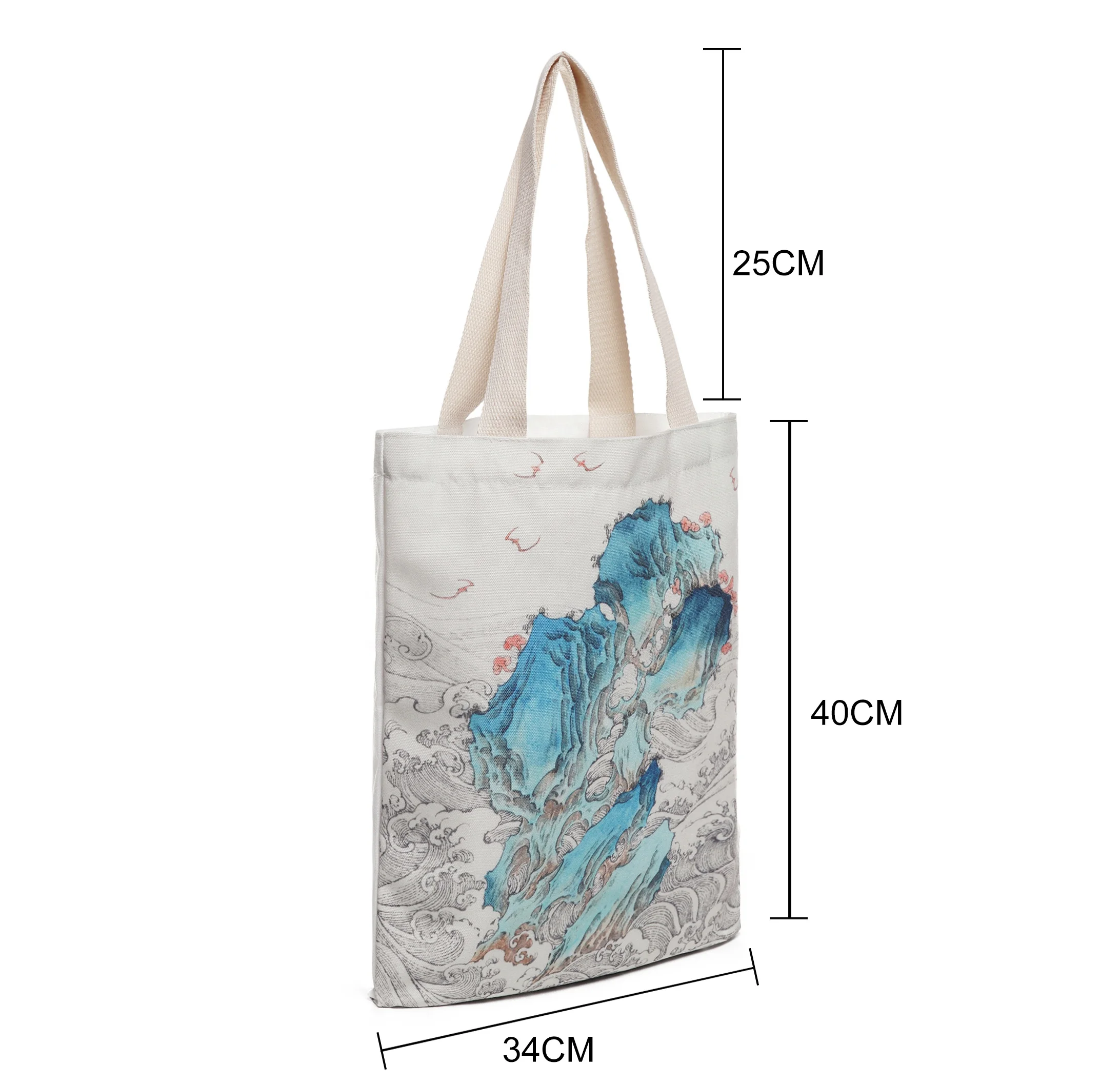 High quality sublimation printing foldable reusable eco friendly canvas tote bags wholesale
