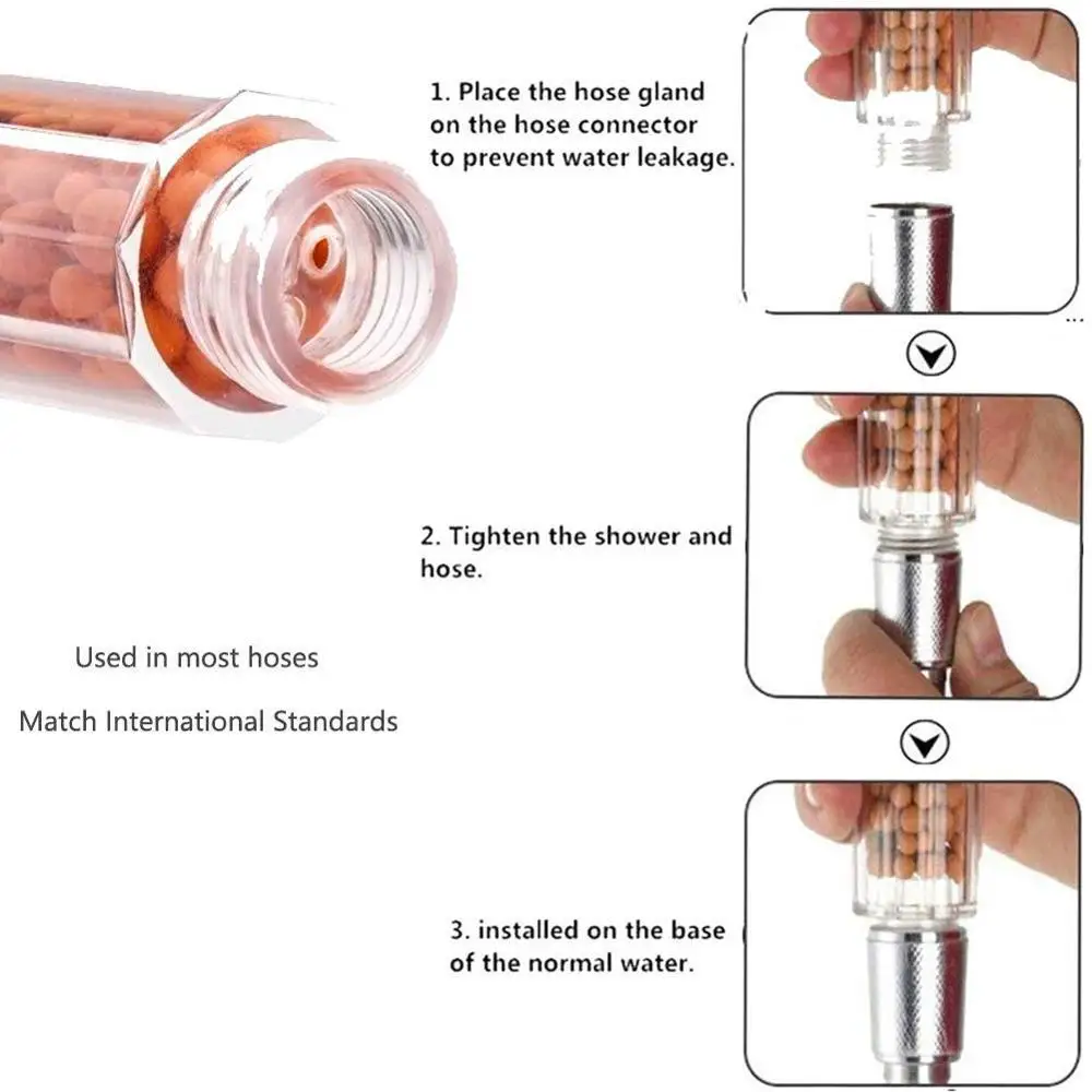 High Pressure Water Saving Negative Ion Filter led massage shower head