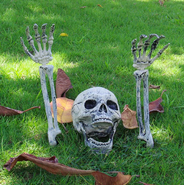 Wholesales Realistic Skeleton Stakes Halloween 2022 Decorations for Lawn Stakes Garden halloween plastic skull decorations