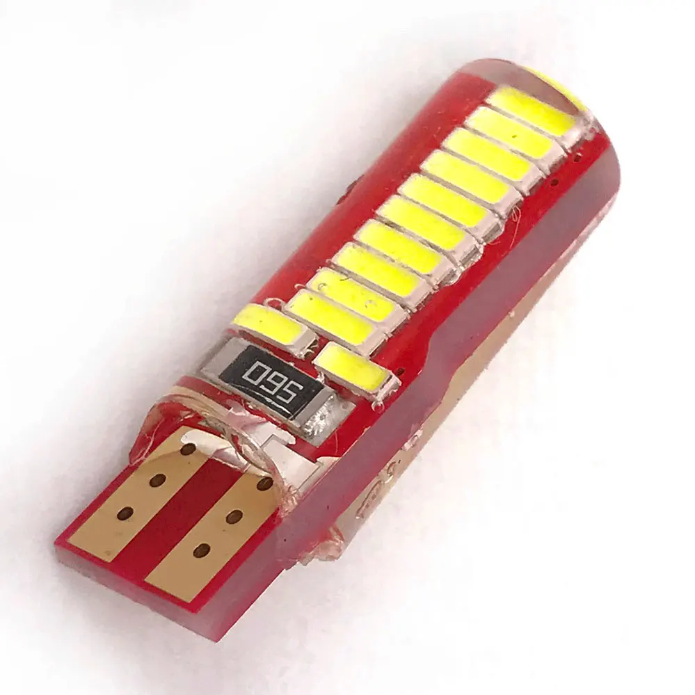 T10 194 Led W5w Canbus 4014 24 SMD Silica Super Bright Led License Plate Lamp 12V Bidirectional Light White T10 Led Bulbs