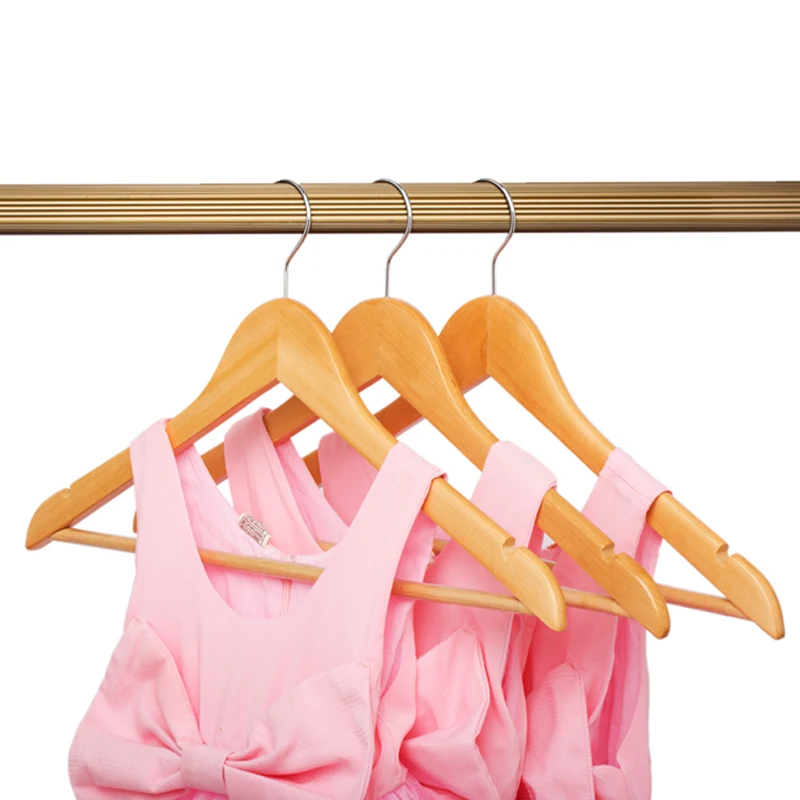 Wholesale High Quality Supermarket Wood Clothes Hangers For Garment Display
