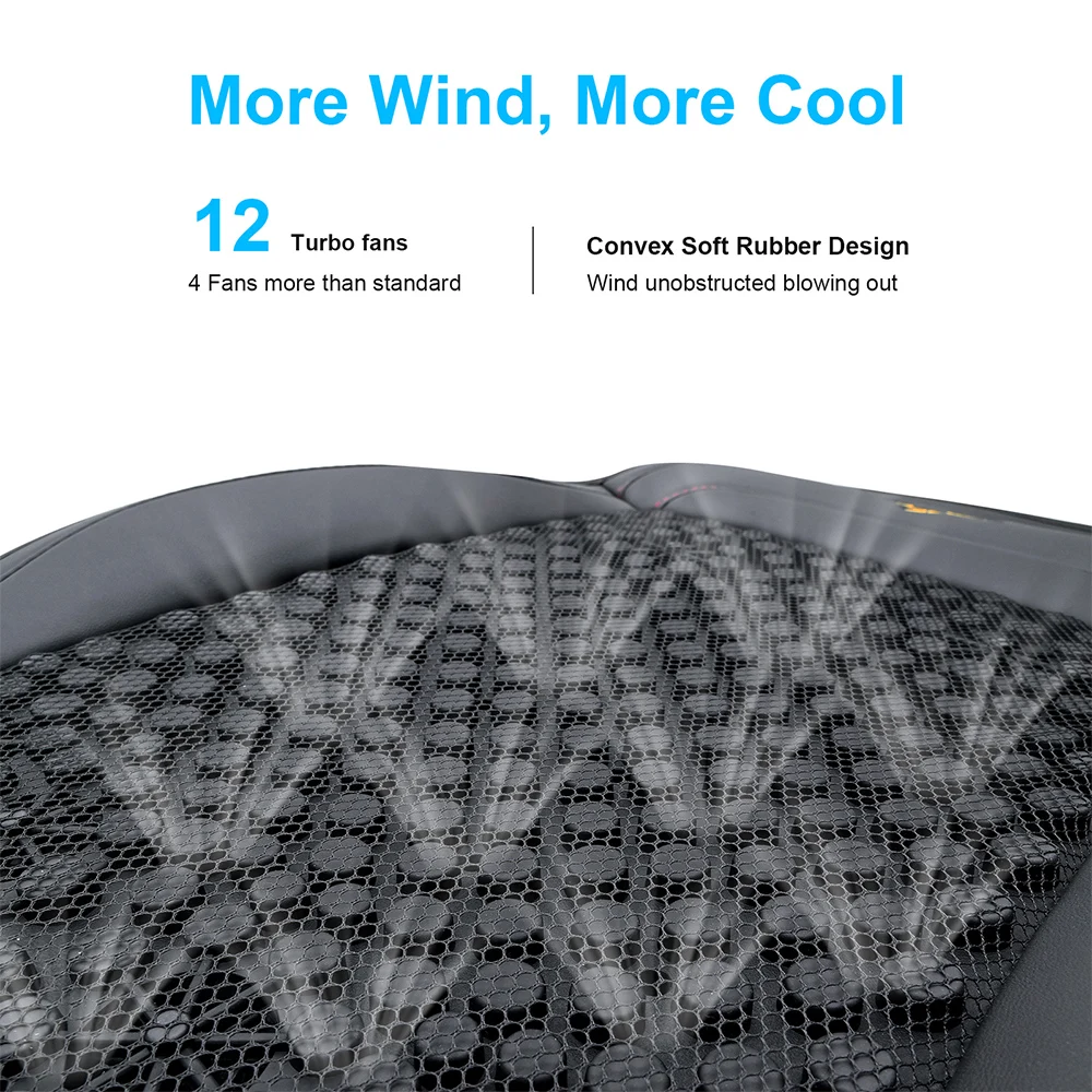 automatical interior accessory 12v 24v strong fan smart massage heat removol cooling car seat cushion for ventilation