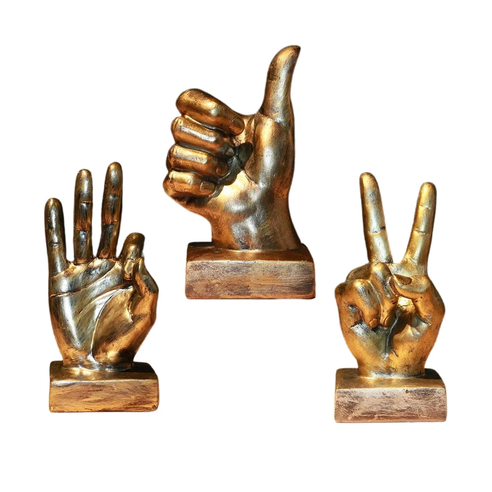 Resin victory hand gestures sculpture tabletop crafts home decorations resin hands statue