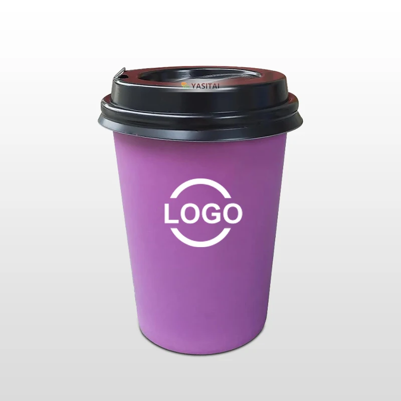 Hot Sale 12oz Custom Disposable White Paper Cups With Logo Printing with lid