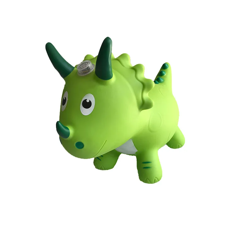fx Green Red Blue Bouncy Triceratops Hopper for Toddlers Inflatable Bouncy Animals Hopping Toys with musical sounder