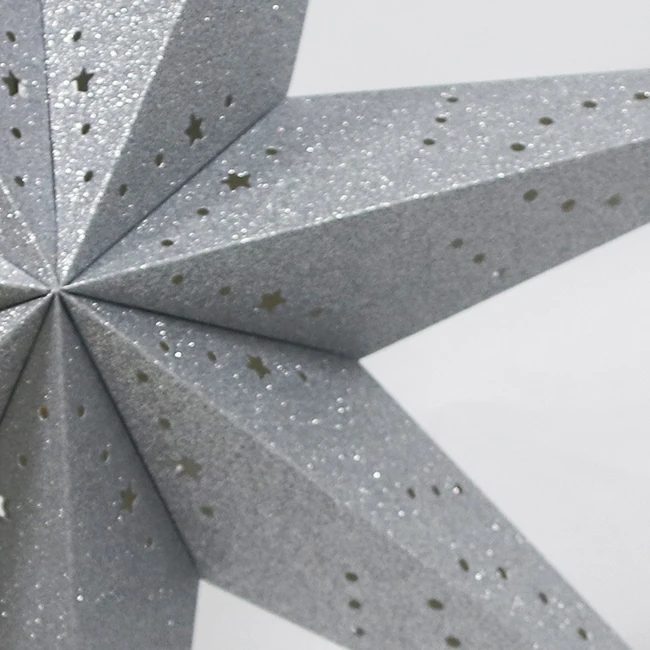 
SY Holiday Decoration Foldable Electric Grey Paper Star Lantern Hanging Light 