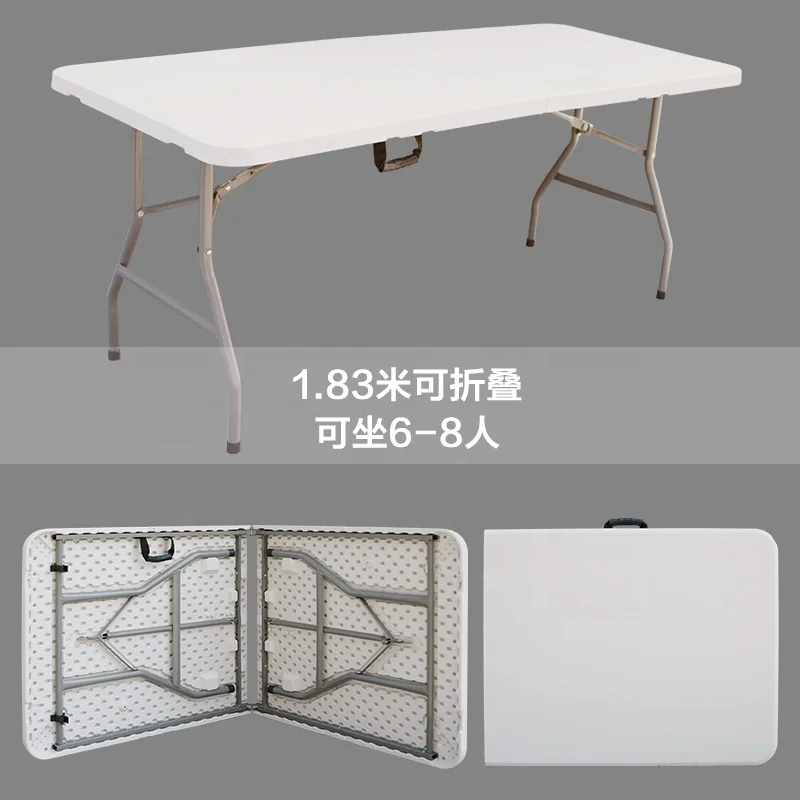 6ft Round & Rectangular Heavy Duty Granite White Plastic Folding Table dining