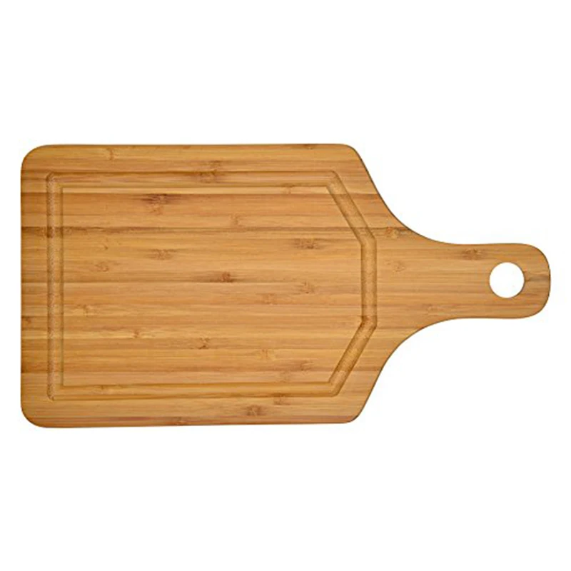 Bamboo Cutting Boards for Kitchen, (Set of 4) Wood Chopping Board Set with Holder Pizza Peel Paddle with Handle for Kitchen