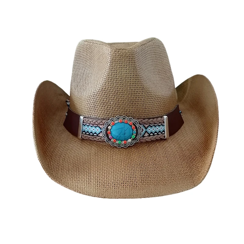 В наличии Мужская бумажная соломенная шляпа американская Западная Техасская ковбойская шляпа широкие корректируемые поля Панама шляпа мексиканские шляпы