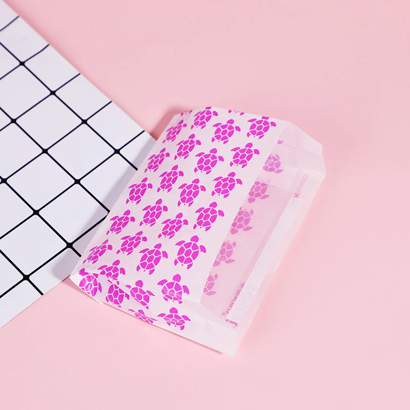 Custom Embossed Disposable Self Seal Transparent Biodegradable Envelope Wax Paper Glassine Bag