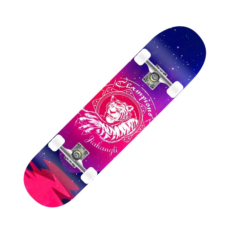 professional skateboard factory wholesale china maple adult skateboard custom heat transfer pattern beginner skateboard 4 wheels