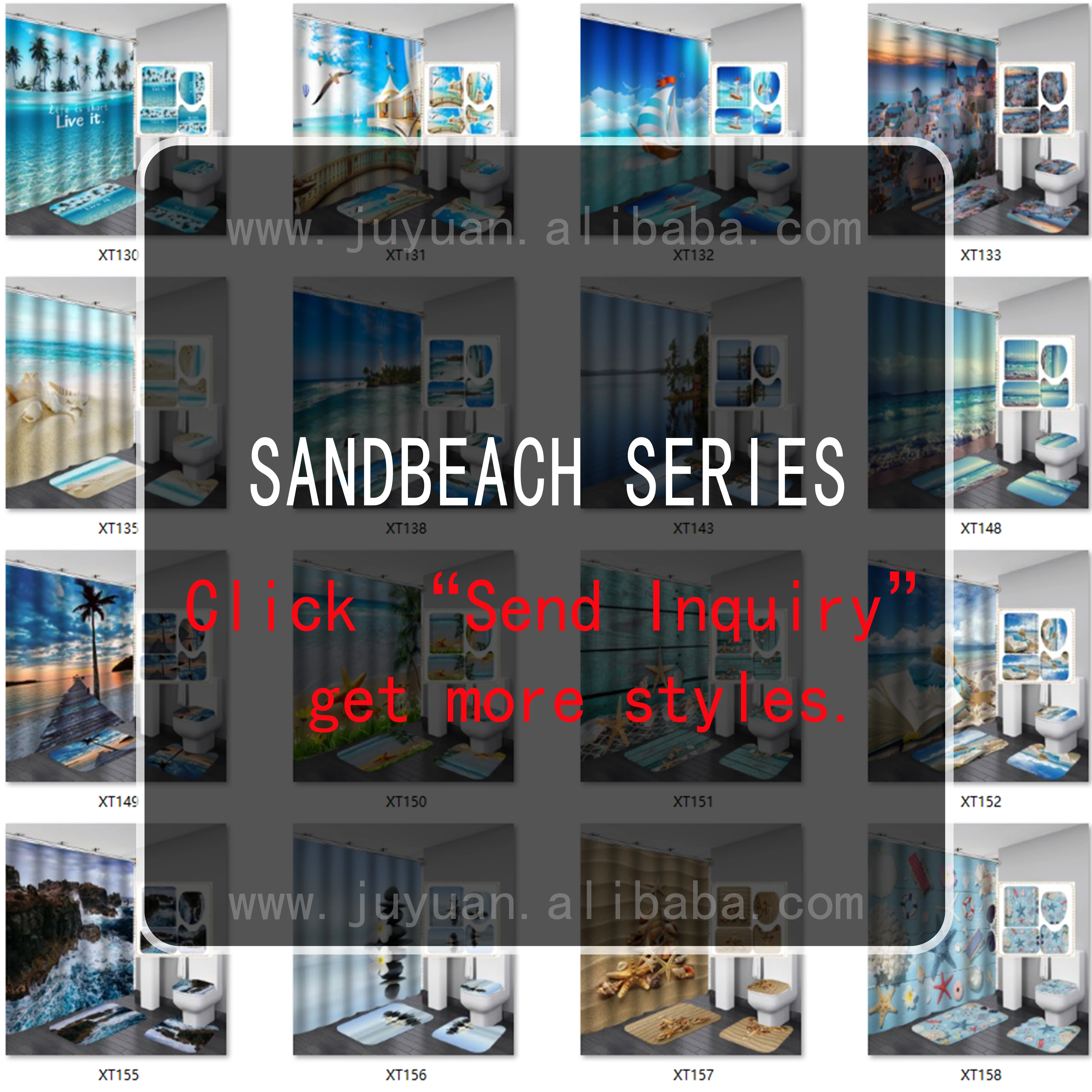 Hotel Elegant Plastic 3d Print Custom Logo Bathroom Rug And Shower Curtain Kids Polyester Set 4 Piece