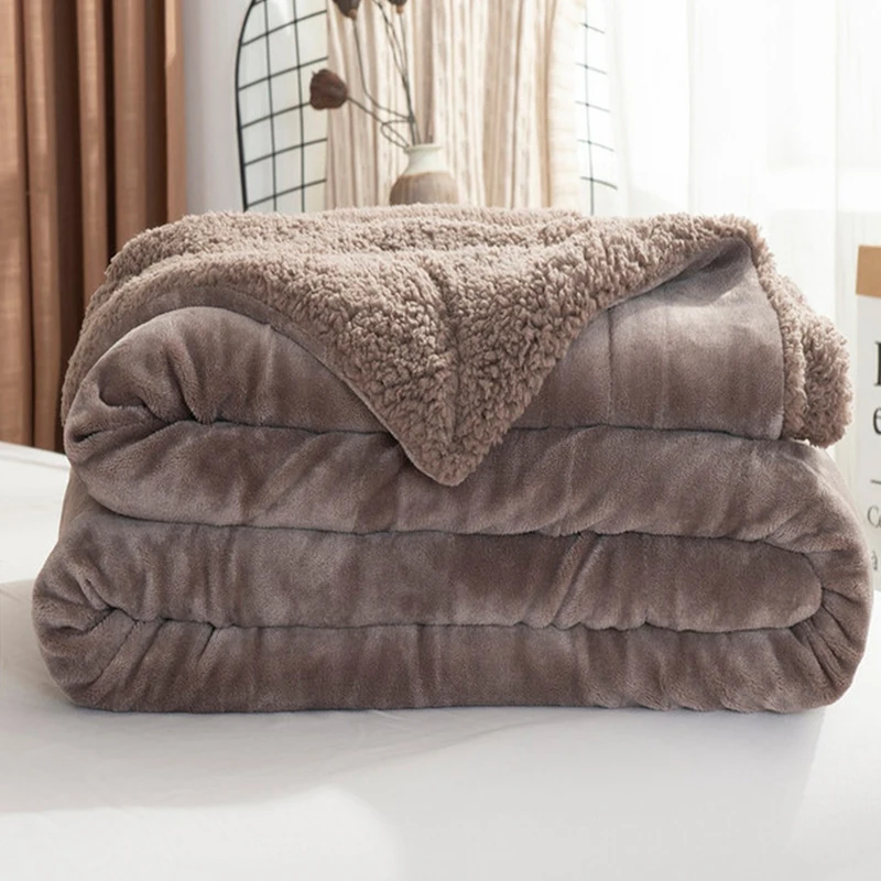 Manufacturer Wholesale Custom High Quality Soft Thick Warm Single Double Bed Oversize Flannel Fleece Sherpa Throw
