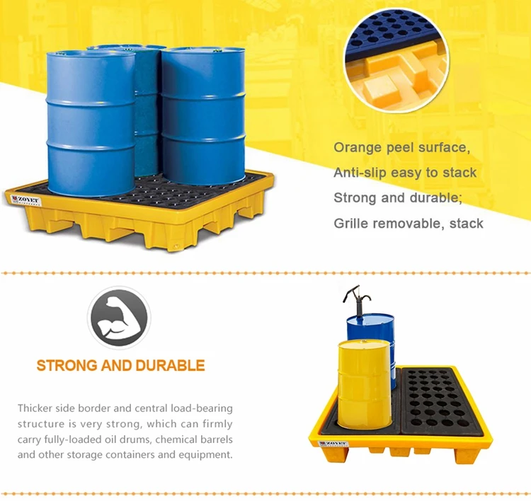 Industrial Spill Containment Pallet, PE Drum Pallets