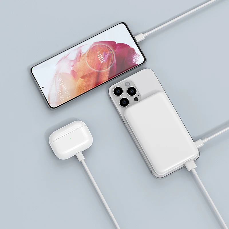 2024 New Product 3 IN 1 Charging 10000mah Magnetic Power Bank Portable Battery Pack