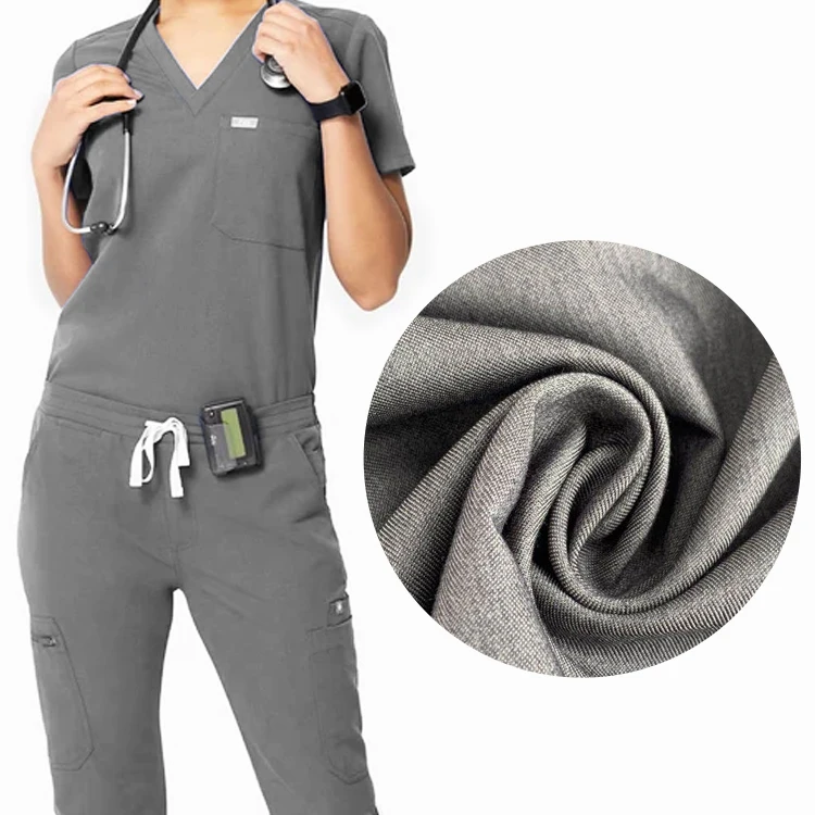 Polyester Rayon Spandex Fabric Manufacturer FUYI Hospital Scrubs Fabric Medical Uniform Fabric