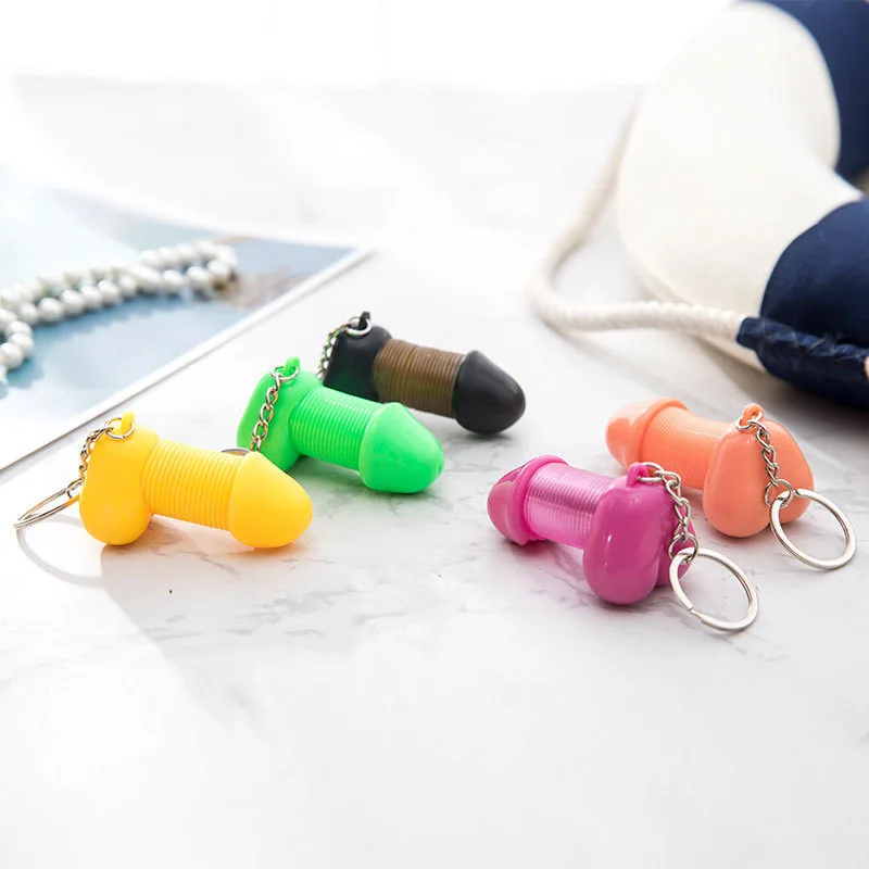 High Quality Funny Design Plastic Penis Shape Keychain Custom Sex Toy Make Toy Penis Keychain For Lover