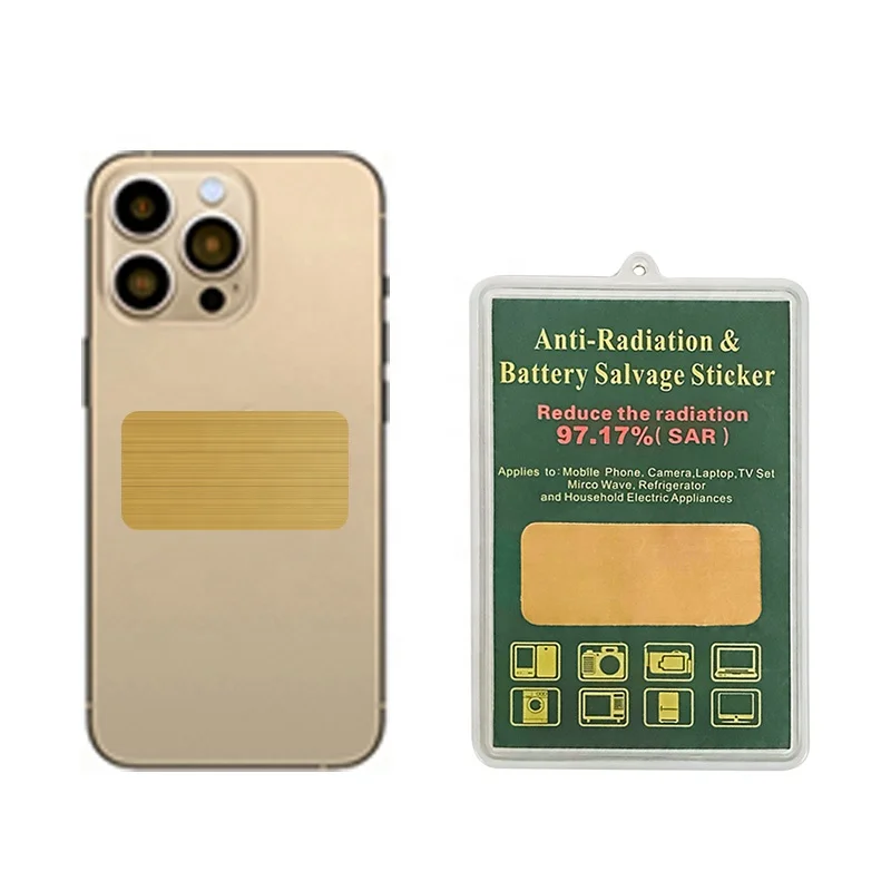 Silver 48*24mm energy saver chip anti radiation sticker emf protection quantum shield for cell phone 5g