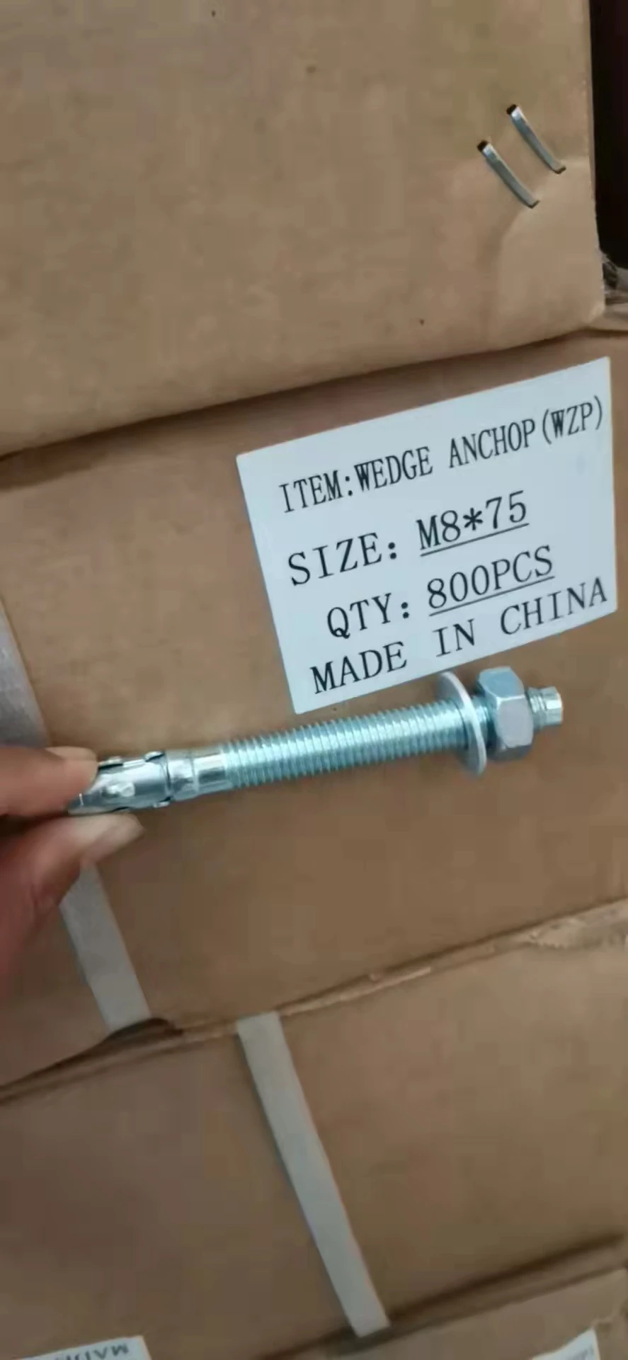 Wedge Anchor Full threading White Zinc Plated Cold Forged for Concrete Walls Through Bolt