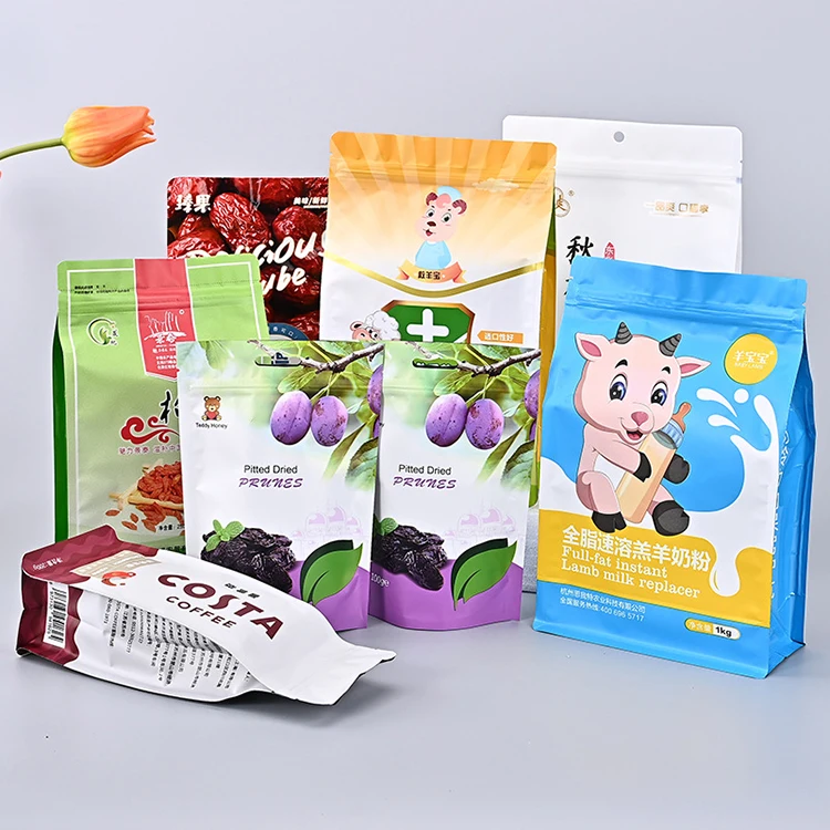 Bolsa Side Recyclable Custom Printed Flat Bottom Coffee Bean Bags Packaging Pouches with Valve