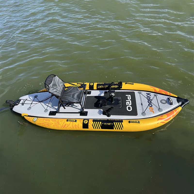 New Design Adult Fishing Surfing Canoe Rowing Boat Inflatable Pedal Kayak With Fin Drive