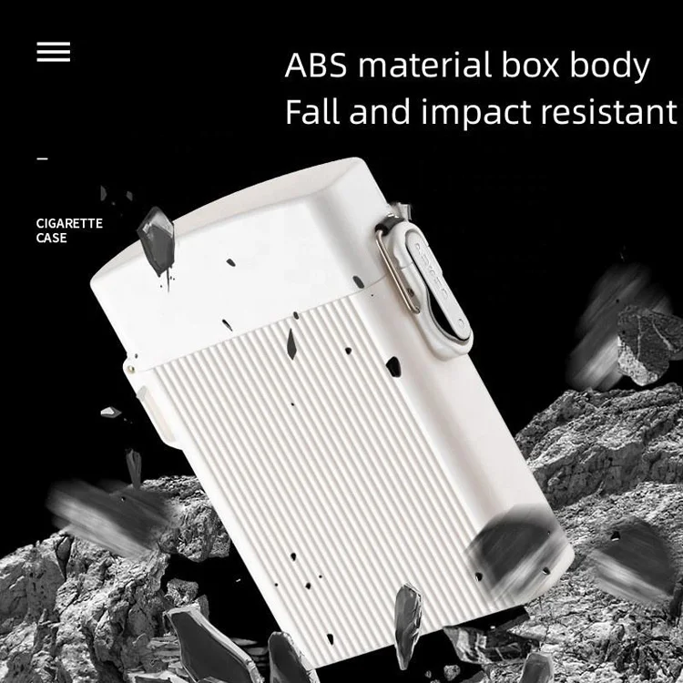 Custom Logo Waterproof Anti-pressure Cigarette Case 16 PCS Loaded cigarette With Lighter Portable Tungsten wire coil lighter