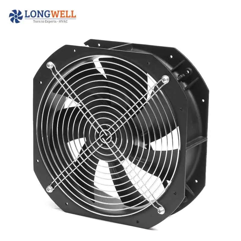 250mm AC aluminum alloy frame steel blades low noise compact ac axial flow fan