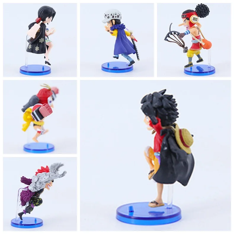 New Arrival one pieces 6-piece Luffy  FRANKY Usopp Eustass Kid Trafalgar D. Water Law action figure set