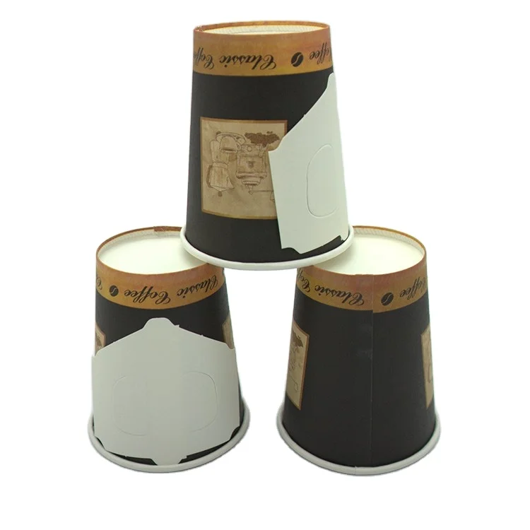 China Wholesale Eco-friendly Disposable Hot Take Away Coffee Paper Cup With Handle Paper Cup manufacturers
