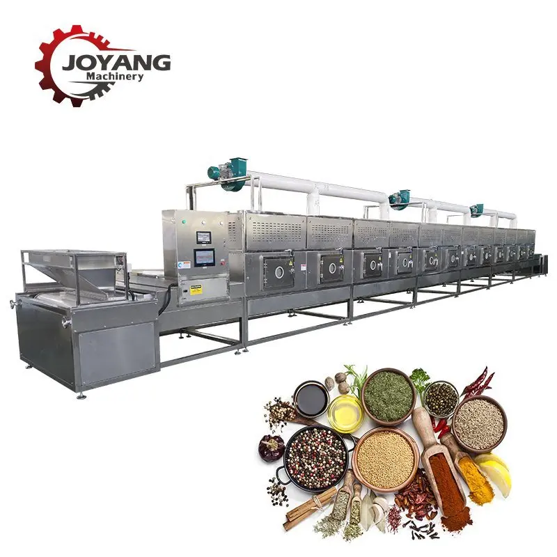 Tunnel Automatic Cloves Powder Microwave Dryer Sterilizer Spices Drying Sterilization Machine