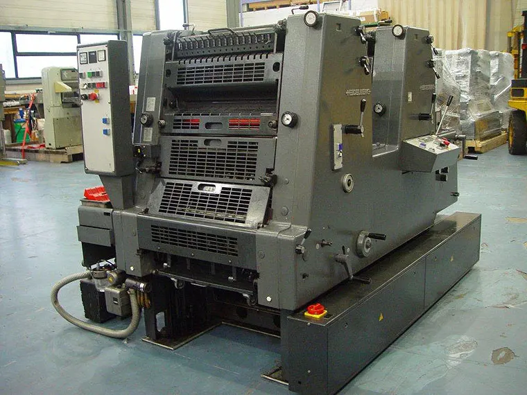 Offset printer Heidleberg GTO 52 2 colors water dampening and DDS dampening 8000pages per hour
