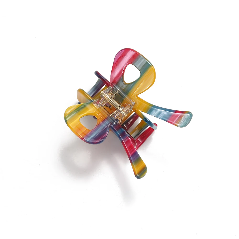 QIYI Butterfly Shark Claws Ladies Multicolor Large Acetic Acid Hair Claws Female Back Head Cloud Hair Claw For Women