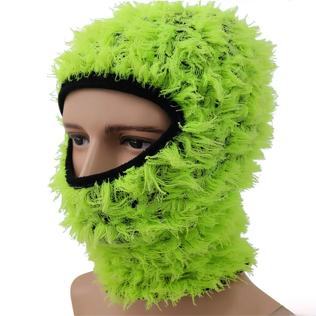 Wholesale Custom Long Fluffy Balaclava for Women and Man with Embroidery Logo Cheap Outdoor Sport Breathable Windproof Balaclava