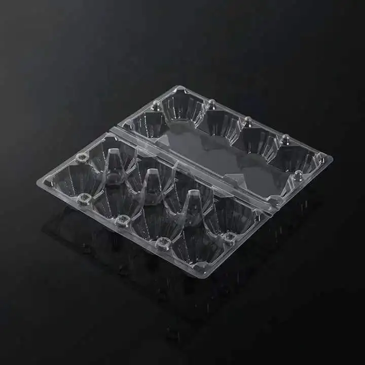 Custom 8 Eggs Disposable Plastic Tray Clear Blister Clamshell Box For Egg Packaging