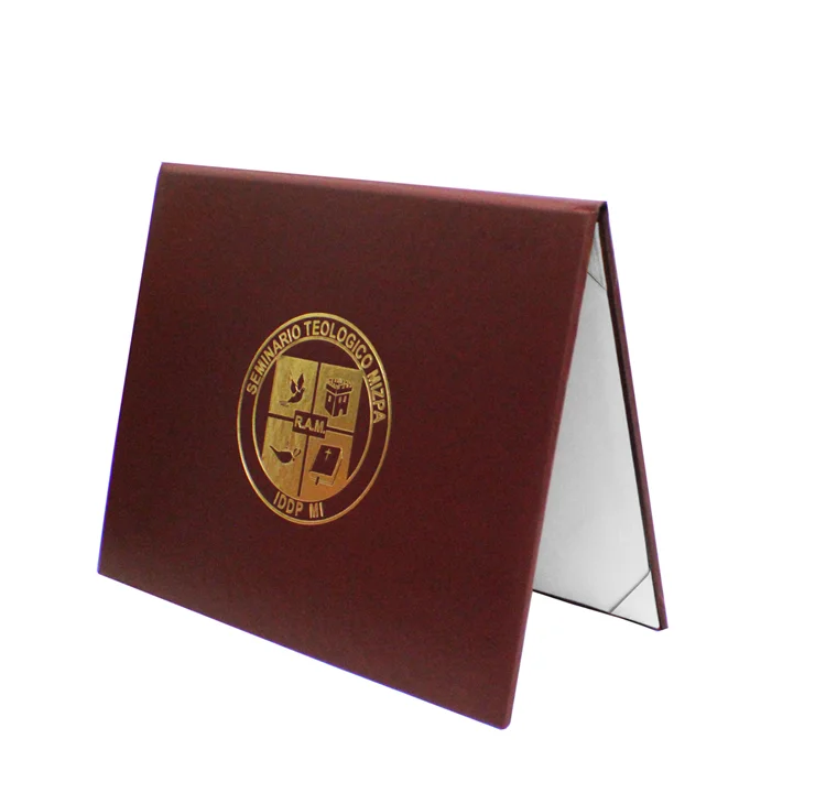 Award certificate cover leatherette a4 diploma holder with ribbon corners