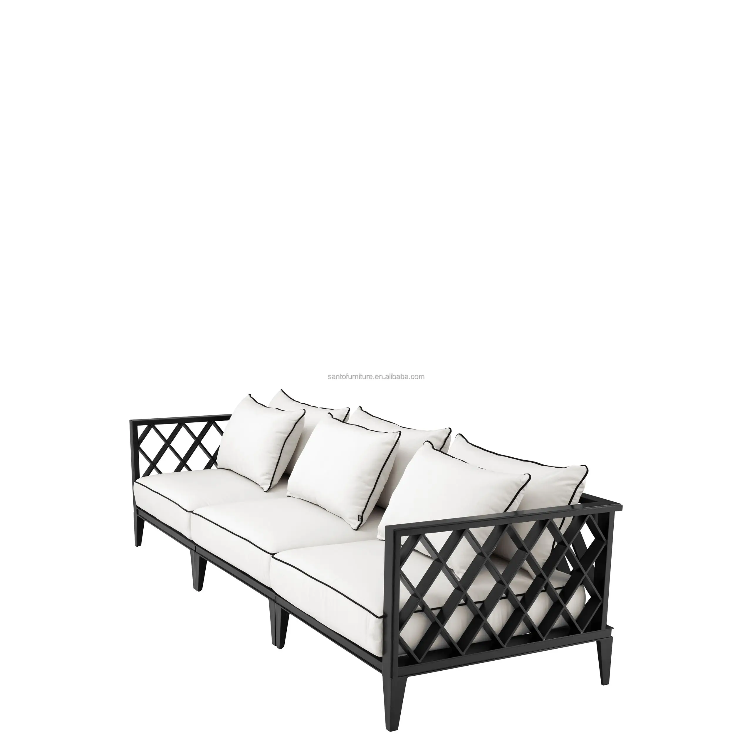 Modern Design Patio Furniture 4 Pcs Luxury Aluminum Outdoor Sofa Set For Hotel Villa