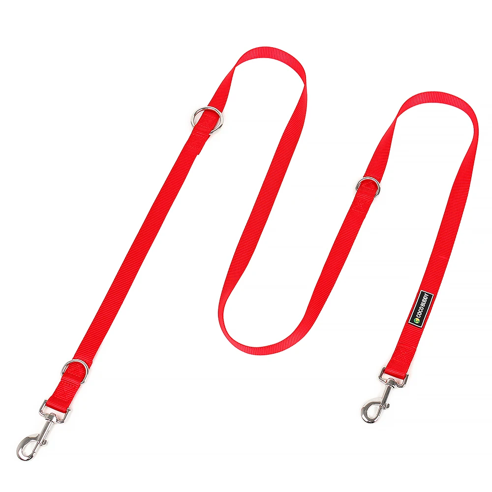 Manufacture Custom logo Multifunctional Pure Nylon Dog Leash with O-ring