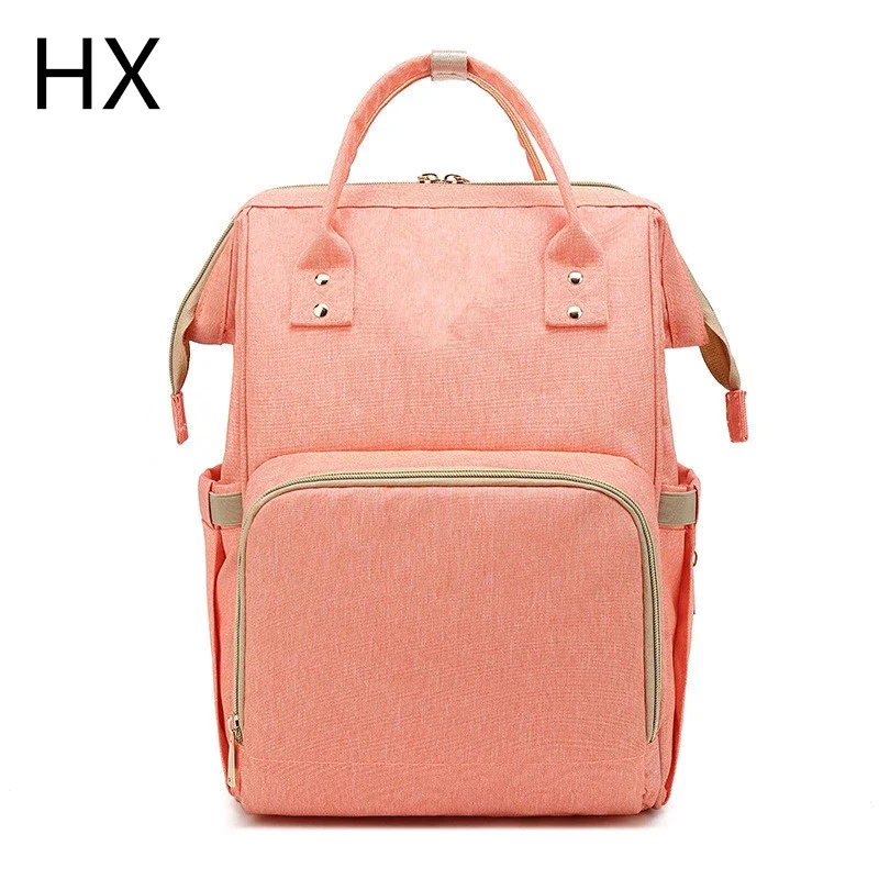 Mother Baby Diaper Bag OEM Customize Multi Function Gray Backpack Waterproof Print Cotton Logo Style Time Good Packing Pattern