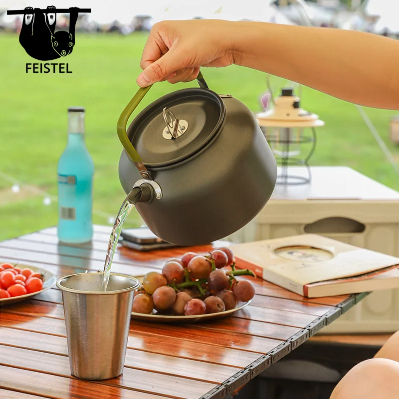 Camping Kettle Camp Tea Coffee Pot Large Outdoor Hiking Kettle Pot Portable Camping Tea Kettle