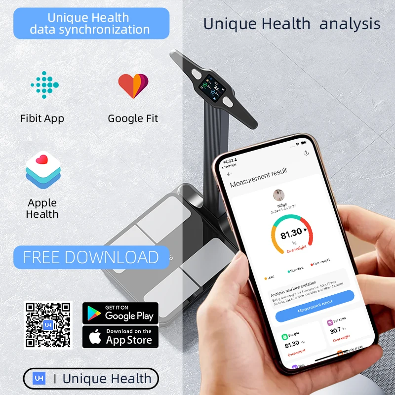 TFT Smart Body Mass Scale Body Composition Analysis WIFI Synchronous Scale High Accurate Measurement Digital Standing Scale