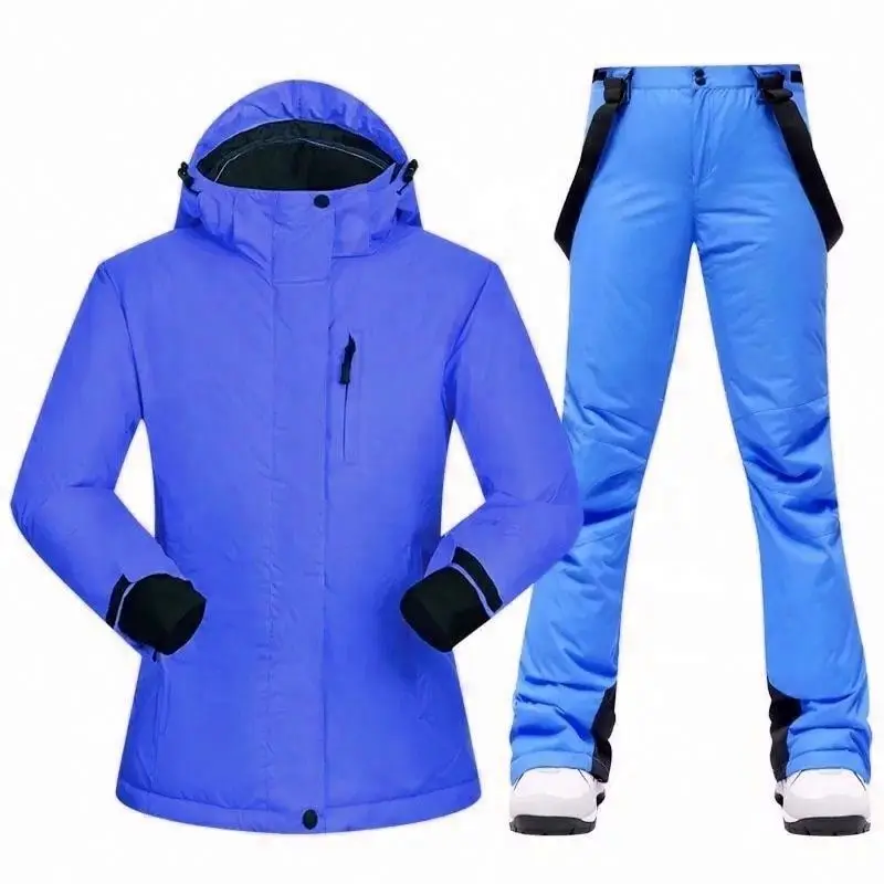 Custom Women Winter Windproof Waterproof Snowboard Ski Suit Skiing Snow Wear Jacket with Hoodie