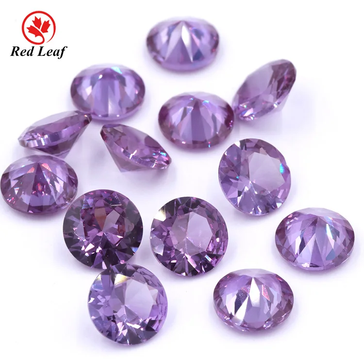 Redleaf Gems loose gemstone round brilliant cut synthetic Alexandrite 46# corundum