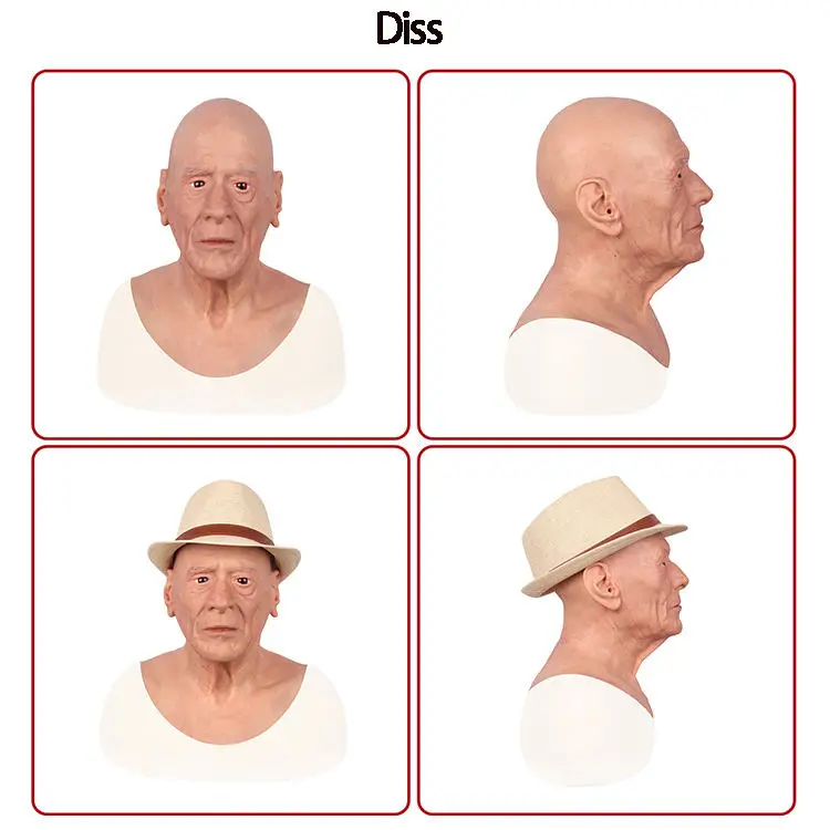 Wholesale Silicone Full Head Mask Different Ages Male Face Realistic Expressions For Cosplay Party Drag Queen Masquerade Ball