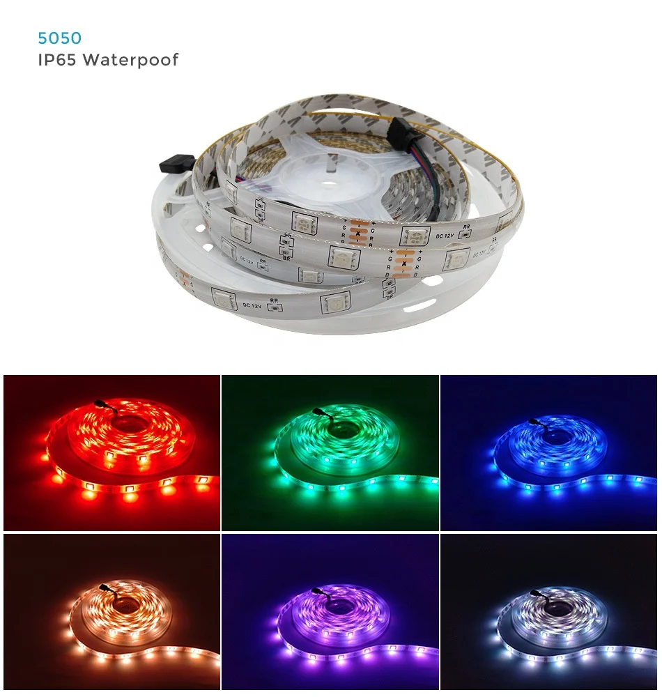 5 M RGB LED Strips 5050 rgb LED Room Lights Control with App and Remote Control blister