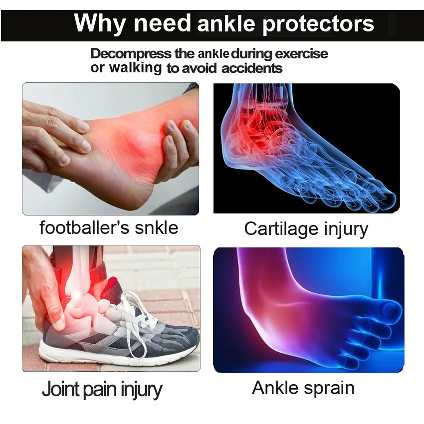 Gel Magnetic Ankle Brace Compression Strap Sleeves Bandage Support Gear Fitness Foot Protective Sports Gel Socks Heel Soft