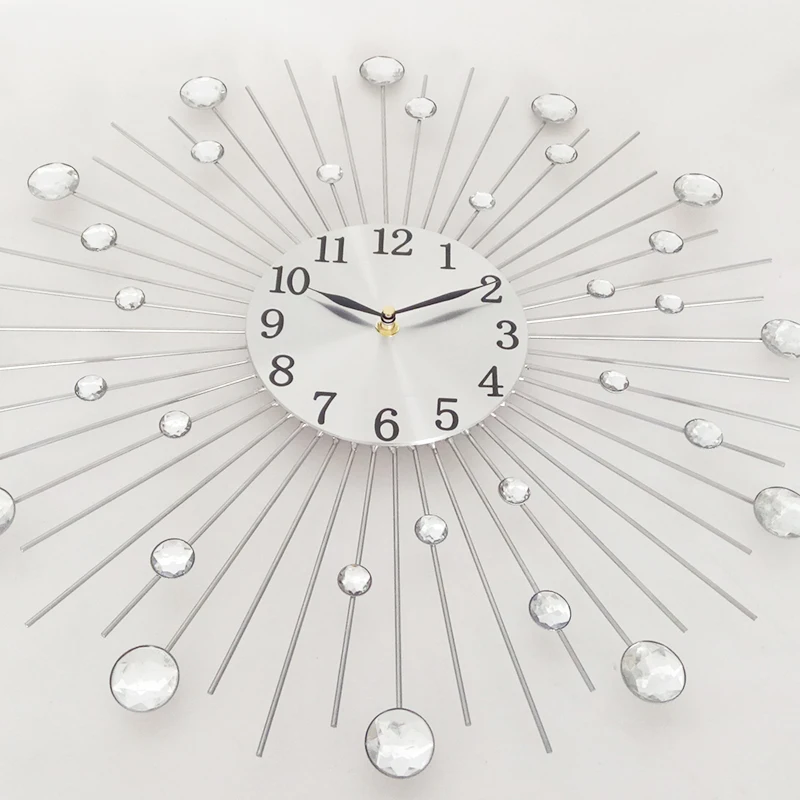 Wholesale Promotional Diamond Metal Wall Clock 20 Inch Round Shaped Clocks 002
