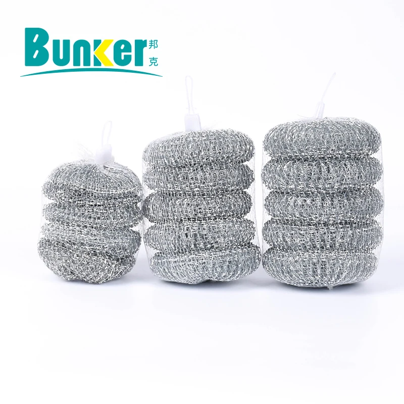 Galvanized Mesh Stainless Steel Scourer Sponge Scrubber Pot Cleaning