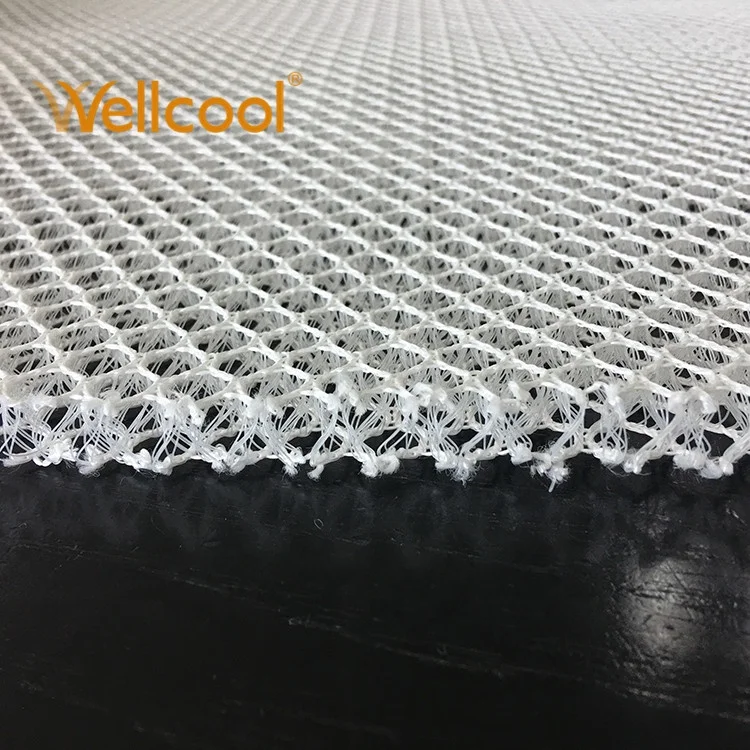 Stock wholesale big hexagon holes 10mm thickness air mesh mattress fabric for camper to reduce moisture build up
