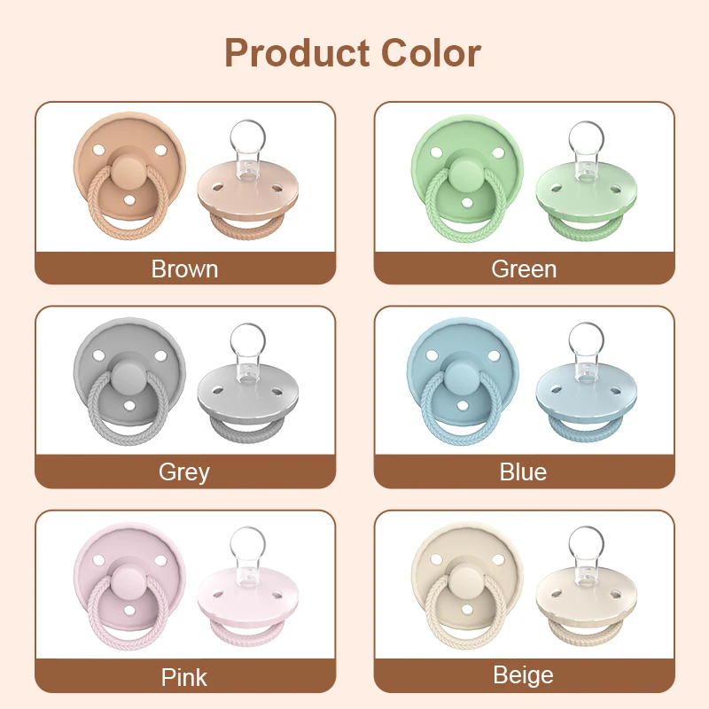 Wholesale Food Grade Soft Silicone Pacifier Soother Custom LOGO Silicone Baby Nipple for 0-12 Months for Teething Baby Products